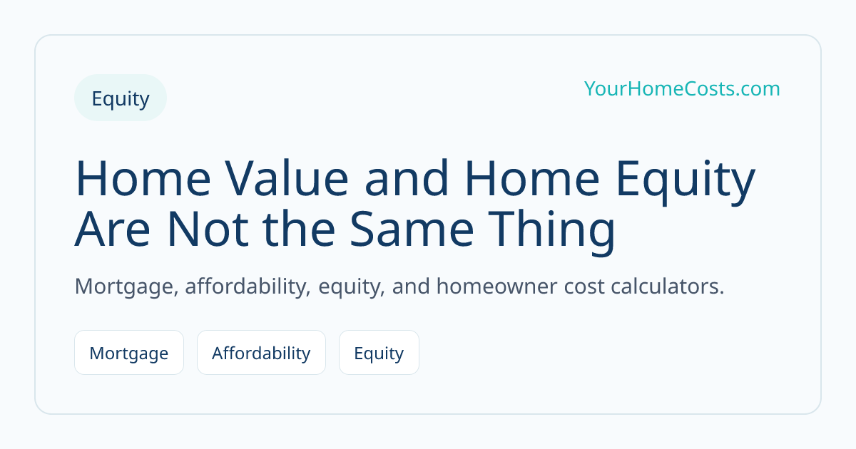 Home Value and Home Equity Are Not the Same Thing article visual