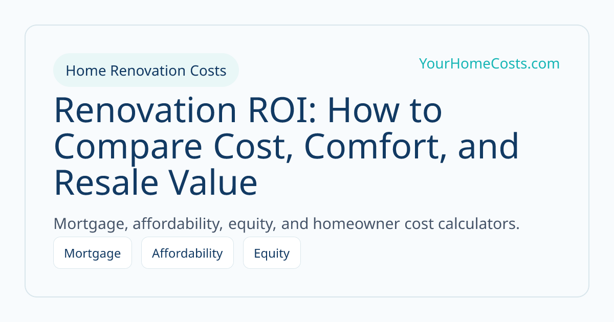 Renovation ROI: How to Compare Cost, Comfort, and Resale Value article visual