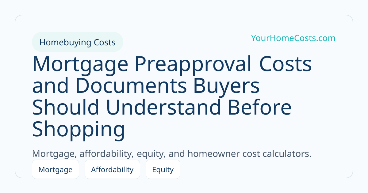 Mortgage Preapproval Costs and Documents Buyers Should Understand Before Shopping article visual